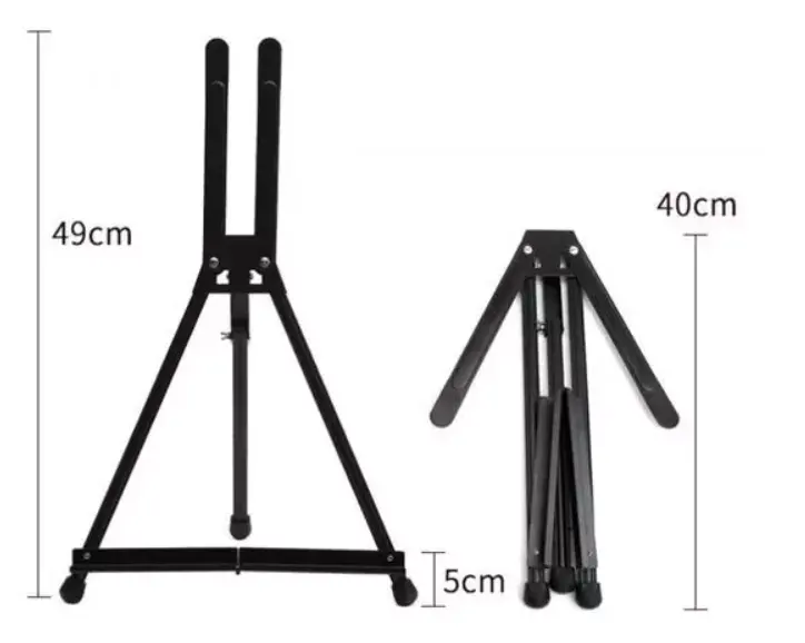 Trípode de Metal y aluminio con altura ajustable, soporte de exhibición, Mini caballete de mesa con bolsa portátil