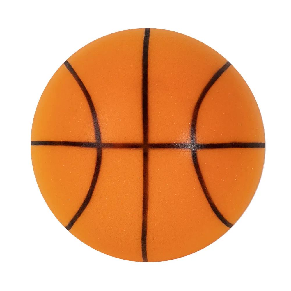 Bola de basquete silenciosa anti-stress de PU elástica de baixo ruído para atividades internas de 24 cm