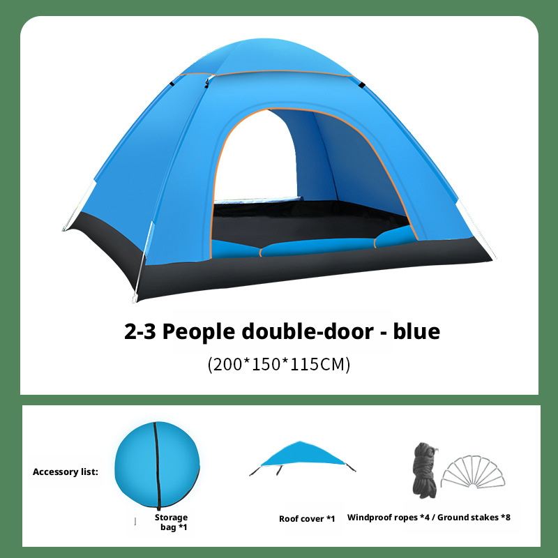 Bleu, taille moyenne, double porte (200*150*110cm) Double