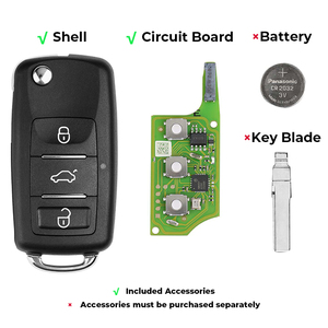 XEB510EN B5,XT27Bスーパーチップ付き車用,VVDI 3ボタンユニバーサル車用リモコンキー