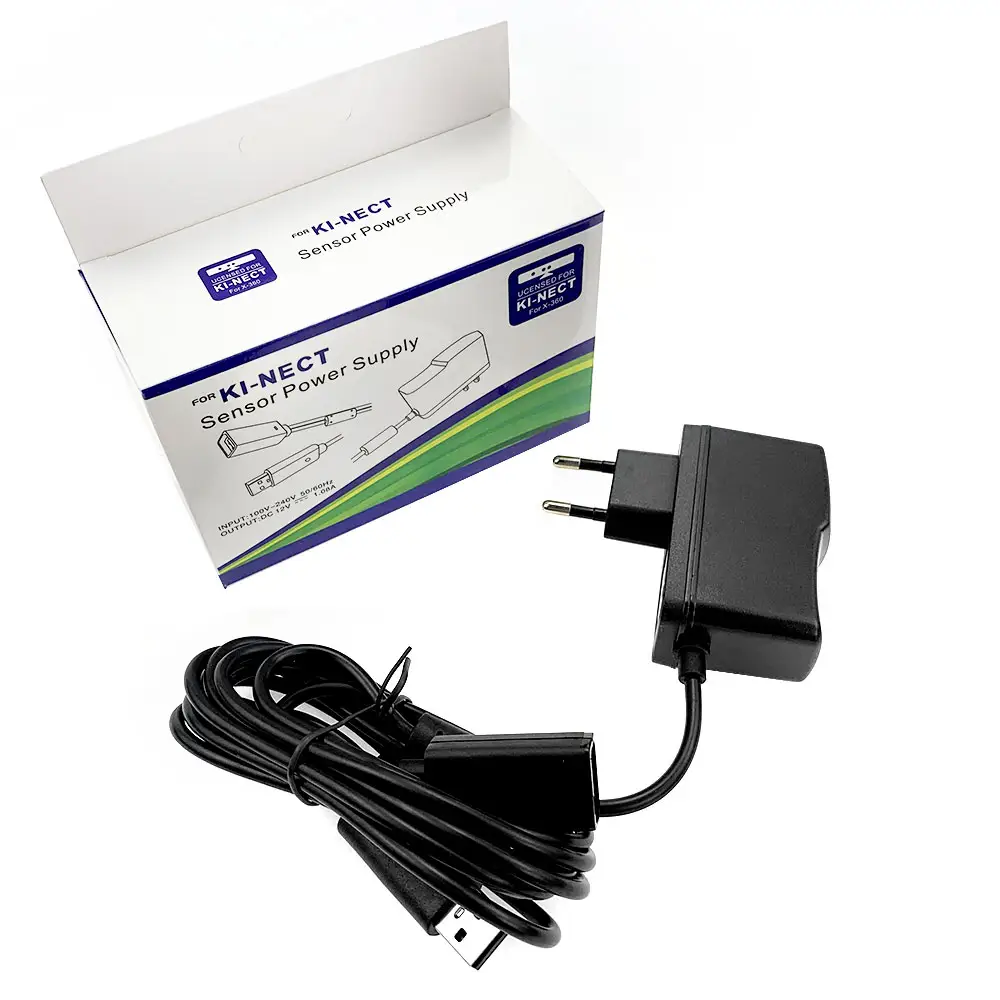 อุปกรณ์จ่ายไฟสำหรับ Xbox 360,เซนเซอร์ Kinect ตัวแปลงอะแดปเตอร์จ่ายไฟ AC สายชาร์จ USB ปลั๊กแบบยุโรป