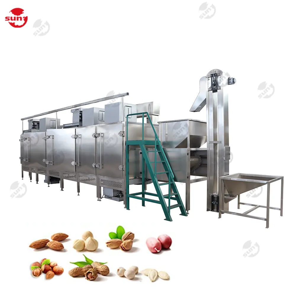 La linea di torrefazione di noci a gas in cina la nocciola di macadamia continua il produttore di macchine per la torrefazione
