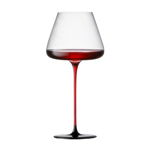 Bộ ly rượu vang Burgundy cao cấp, làm thủ công bằng thủy tinh pha lê, có nơ đen đỏ, kiểu dáng bụng rộng, ly rượu sâm banh, bán buôn - Product Image 1