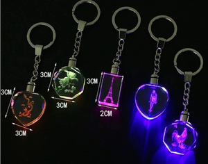 <strong>Fancy</strong> Customized Design Engraved Crystal <strong>Key</strong> Chain Handmade Colorful Crystal LED Keychain and <strong>Key</strong> Holders Gifts