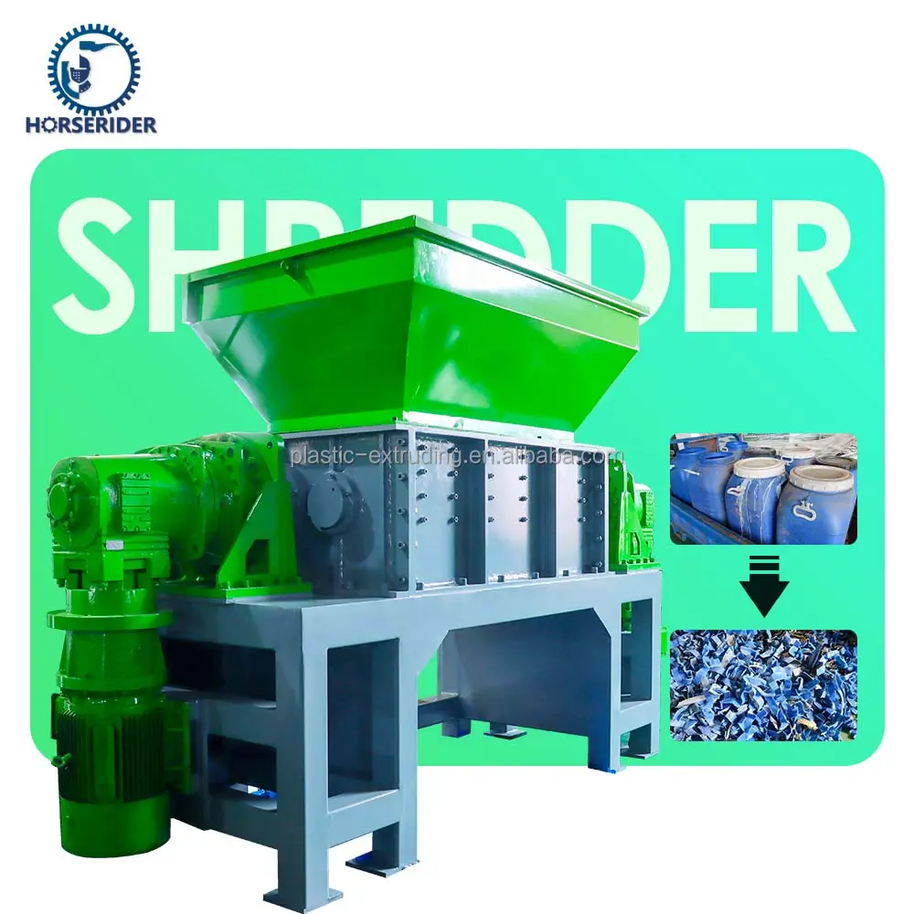 Industriële Plastic Kartonnen Dubbele As Shredder Afval Hout Pallet Dubbele As Shredder Machine