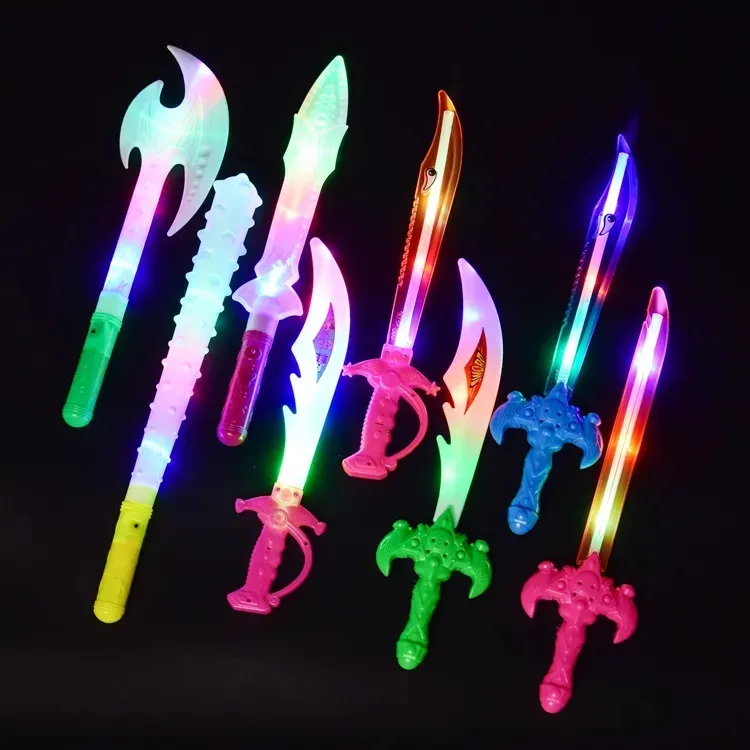 Vente chaude enfants en plastique épée jouet LED clignotant effet sonore enfants requin lumière épée