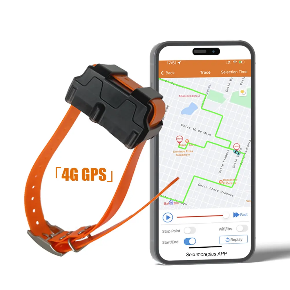 Collar rastreador GPS impermeable YG119 para sistema de seguimiento de perros de caza 4G