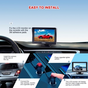 Monitor de pantalla retrovisor a Color TFT LCD 4,3 + cámara de visión trasera de respaldo de marcha atrás impermeable - Product Image 4