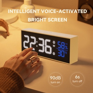 Multi-funzione LED Time Display orologio da tavolo, sveglia da tavolo, orologio digitale con temperatura e igrometro - Product Image 2