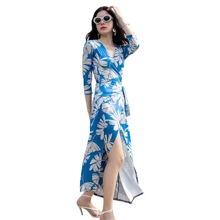 Vestidos largos de flores para mujer, vestido elegante de playa para mujer, vestido playero para mujer