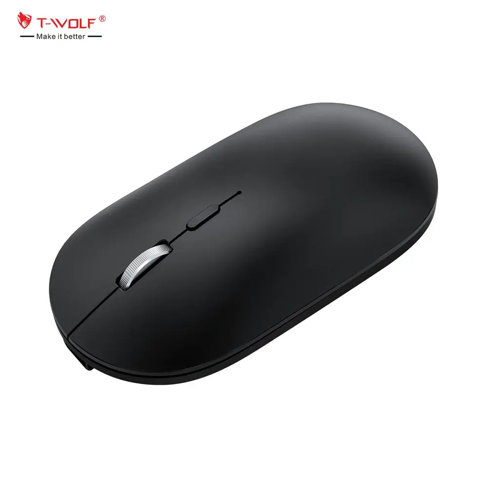 T-WOLF mouse BT5.0 portabel, tetikus optik nirkabel ramping Mode ganda, tetikus bisnis 2.4G untuk Laptop dan Notebook