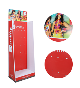 Espositore per biancheria intima con finitura opaca di Design personalizzato espositore da pavimento in cartone con piolo laterale singolo con ganci per la promozione - Product Image 6