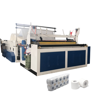 Línea de producción completa totalmente automática de alta velocidad, máquina de fabricación de rollos de papel higiénico para baño, a pequeña escala - Product Image 1