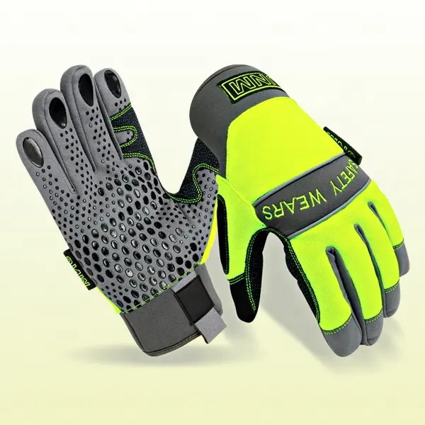 Monteur Werkkleding Handschoenen Voor Handbescherming Lederen Industriële Veiligheid Mechanische Bescherming Handschoenen Antislip Silicon Gedrukt