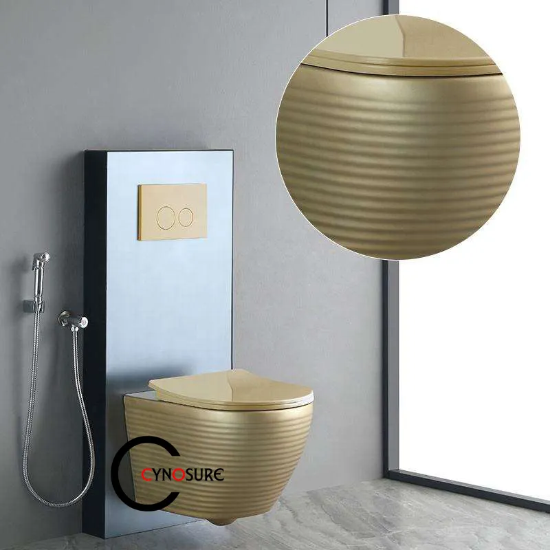 Luxe Multi-Color Custom Muur Opgehangen Toilet Goud Kleur Toiletpot Gouden Sanitair Toilet