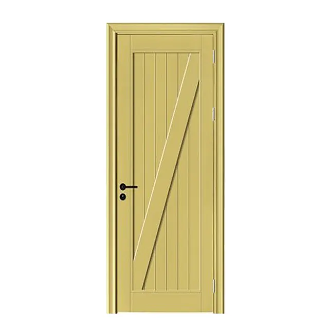 Porta interior de madeira para quarto, porta de PVC com preço barato para casa