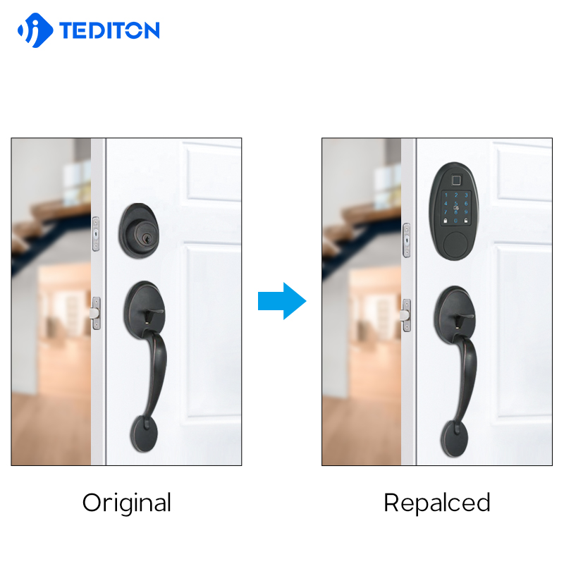 Security Electronic Password door locks with ttlock WiFI Biometric fingerprint smart digital lock door