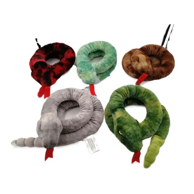 Juguetes de peluche con logotipo personalizado, animales de simulación, serpiente, sonajero, venta al por mayor, OEM/ODM