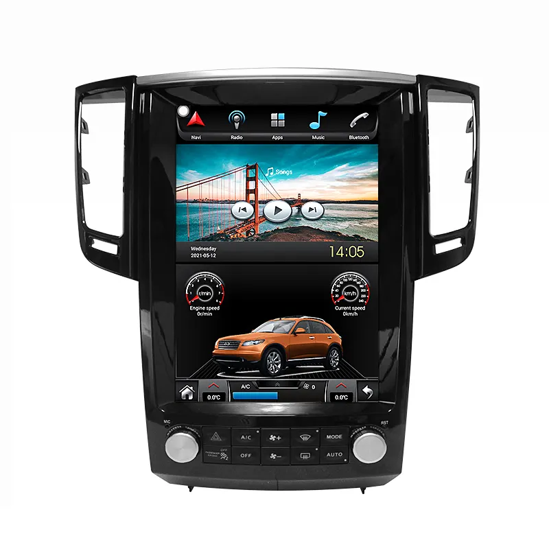 테슬라 수직 라디오 12.1 인치 터치 스크린 자동차 비디오 플레이어 대시 보드 GPS 네비게이션 인피니티 FX35 FX37 FX25 2010-2019