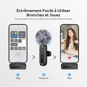 Draadloze microfoons Lavalier microfoon draadloos USB C Lavalier Microphone không dây Mini <span class=keywords><strong>Mic</strong></span> cho Type-C <span class=keywords><strong>Android</strong></span> điện thoại - Product Image 2