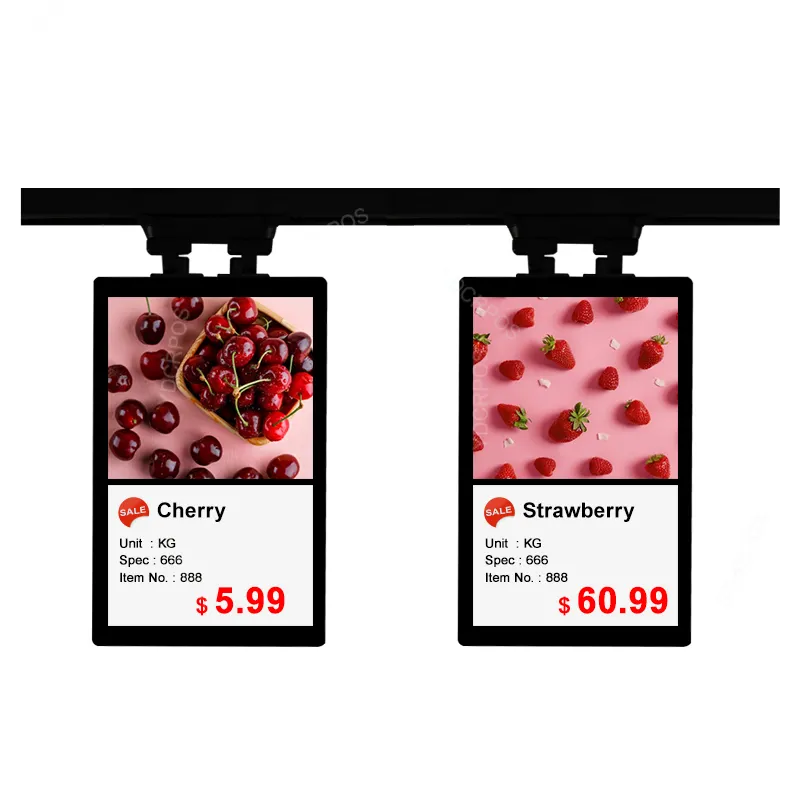 슈퍼마켓 야채와 과일 가격 표시 화면 디지털 가격표 전자 선반 라벨 가격표