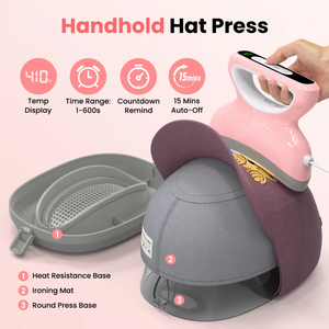 Hat Sublimation Machine with <strong>Digital</strong> <strong>Timer</strong> and <strong>Temperature</strong> <strong>Control</strong>, Portable Heat Press for Cap Printing - Product Image 4