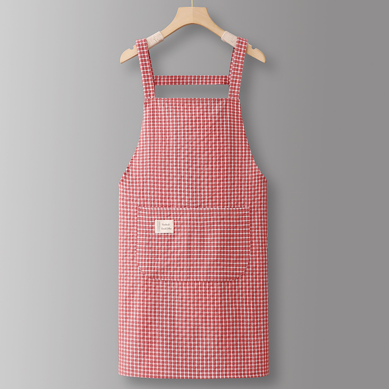 Red-LZ603: Camisola de tirantes finos a cuadros de puro algodón.