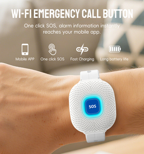 سوار إنذار طوارئ ذكي من ANGUS يعمل بتقنية واي فاي من Tuya للمسنين، زر تنبيه شخصي، نظام إنذار أمان منزلي ذكي، ساعة SOS مقاومة للماء - Product Image 2