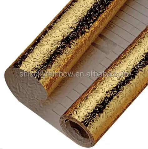 Best Price Silver Gold Aluminum Foil Adhesive Wallpaper Oil Proof