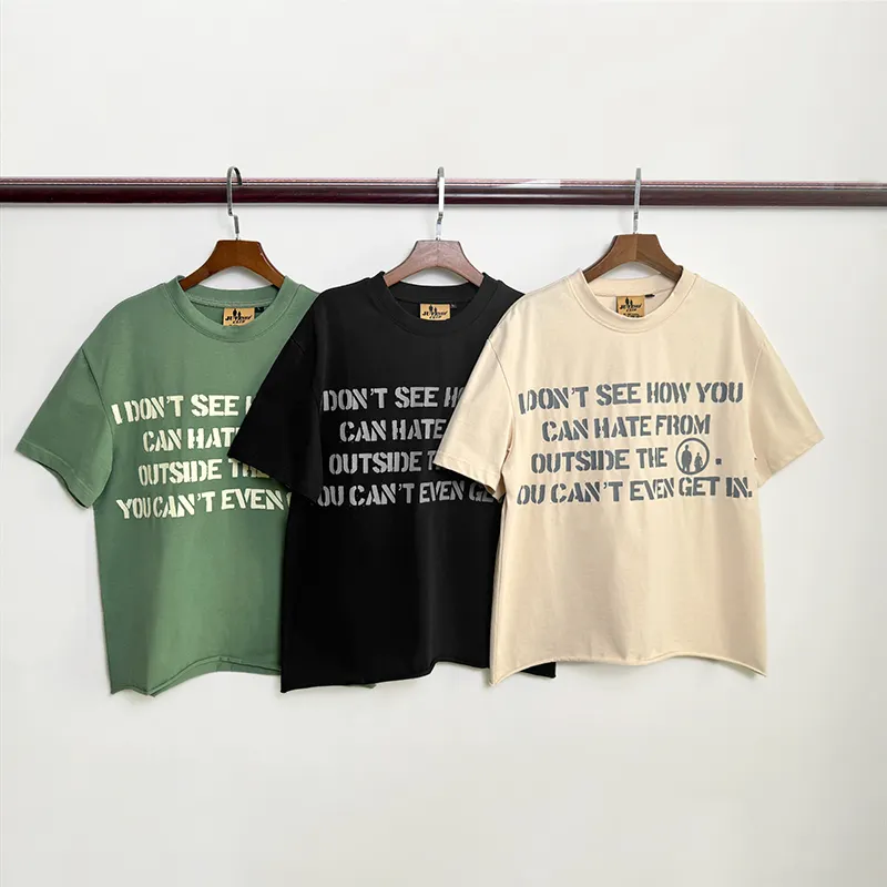 การพิมพ์แบบกําหนดเองวินเทจ streetwear boxy เฮฟวี่เวทคอกลมตัดเสื้อยืดกริชดิบ