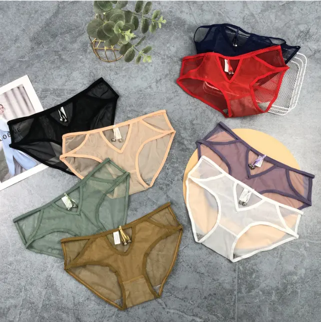 Young Girls' transparent panty lace underwear brief assorted color Sexy panties