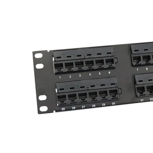 工厂价格UTP 48端口Cat6铜接线板2u，带双重使用端和支撑孔，用于22AWG/23AWG/24AWG电缆 - Product Image 6