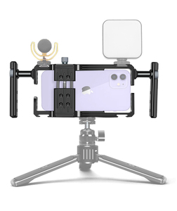 Smartphone Video Rig <strong>Kit</strong> with Handles, Handheld <strong>Filmmaking</strong> Vlogging Case Universal Phone Cage for iPhone Android - Product Image 3