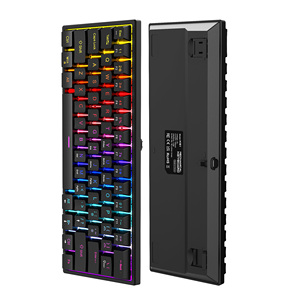 Teclado mecánico inalámbrico OEM RGB PC 60% con estilo LCD QWERTY para iluminación de teclado de escritorio - Product Image 1
