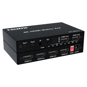 4K 60Hz HDMI Matrix Switch <strong>4</strong> in 2 out Audio <strong>Output</strong> HDMI Matrix 4x2 with EDID - Product Image 3
