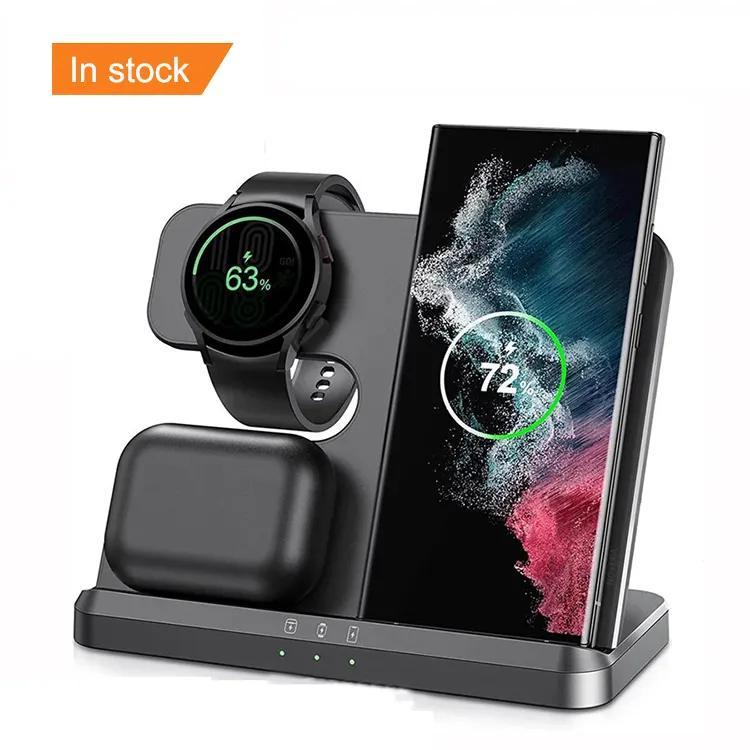 Wireless Charging Station for Samsung 3 in 1 Charger for Galaxy Watch 5/4/3/Active 2 S22 Ultra Note20 10 Z Flip Fold for Buds