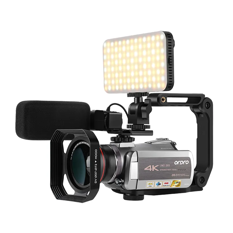Câmera de vídeo filmadora 4k, com visão noturna infravermelha, wi-fi, ordro az50 por atacado