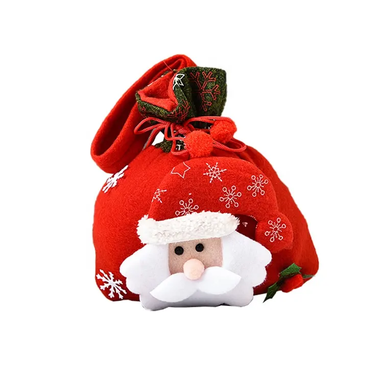 Prodotti di vendita caldi online eco-friendly Cute Christmas Candy Bag Doll Candy Bag regalo di natale Tote Bag ornamenti di natale