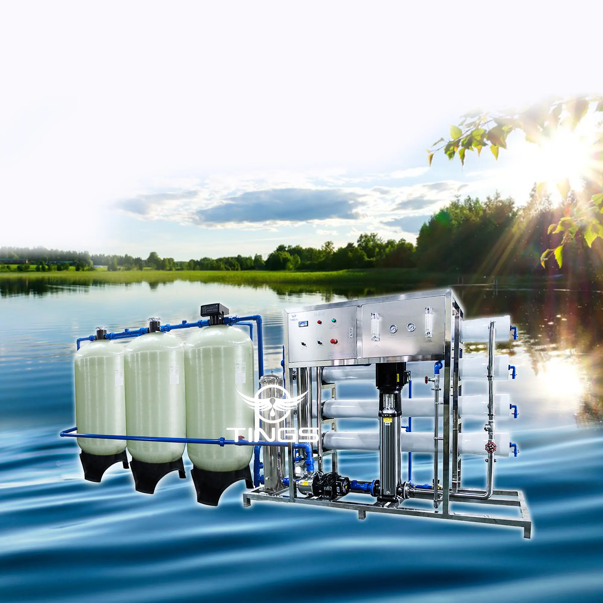Máy lọc nước cho nước biển thương mại khử mặn nước RO trạm lọc nước