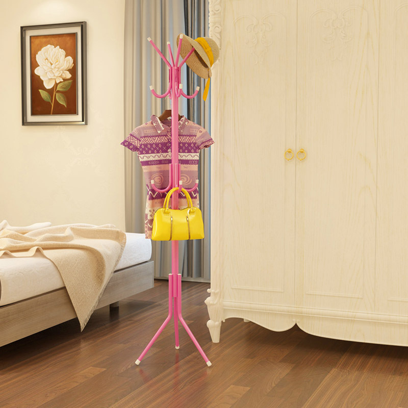 12-hook pink wrought iron coat rack