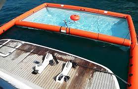 耐用定制安全防护浮海充气海水游泳池带网 - Product Image 5