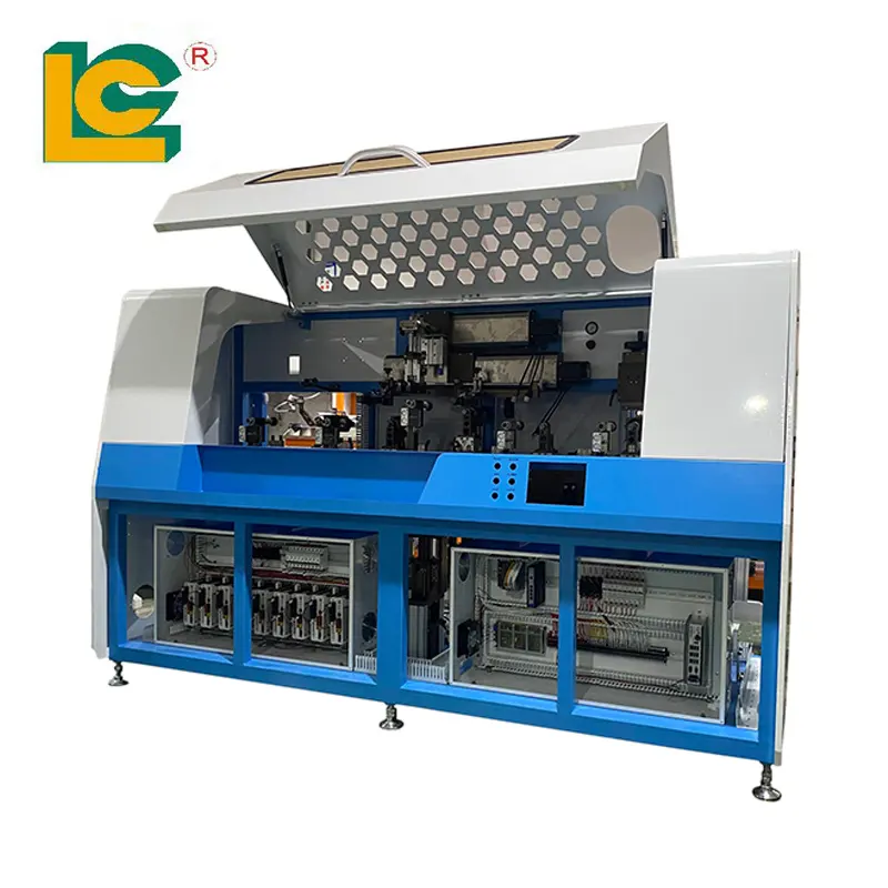 Macchina serigrafica multicolore CCD automatica per bottiglie cosmetiche per contenitori rotondi quadrati e di forma speciale