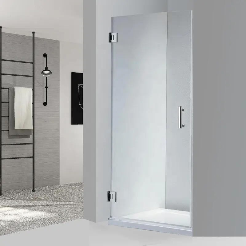 Actory-manija de bisagra de vidrio templado, puerta de ducha sin marco, color negro, 8mm y 10mm
