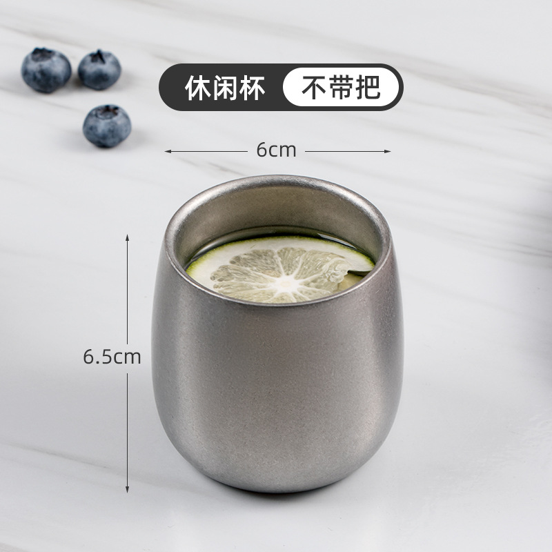 Tasse de loisirs grise à double paroi (sans anse)