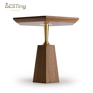 当代设计六角形实木橡木边桌 - Product Image 4