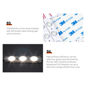 12V DC 3ชิป LED โมดูล0.72วัตต์ IP65 SMD2835 LED โมดูลแสงสำหรับป้ายโฆษณากล่องไฟป้ายโฆษณา - Product Image 4