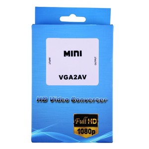 1080P Mini AV to <strong>VGA</strong> to AV RCA Converter with 3.5mm Audio AV2VGA VGA2AV CVBS Adapter for PC to HD TV Convert NTSC PAL SXGA - Product Image 6