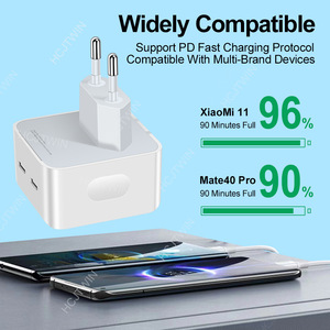 PD40W ab/abd/İngiltere hızlı şarj şarj Apple cep telefonu şarj için uygun çift C Port 40W çift hat çıkışı şarj kafası - Product Image 3