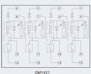 QMY421 Módulo de relé de terminal de 4 canales 250V 5A miniatura de V Salida de cuatro puntos con indicador LED NPN PNP - Product Image 6