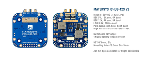 Mateksys matek บอร์ดกระจายกำลัง V2ระบบ FCHUB-12S PDB 5V & 12V BEC เซ็นเซอร์กระแส184A ในตัว fxclass PV Quad - Product Image 2